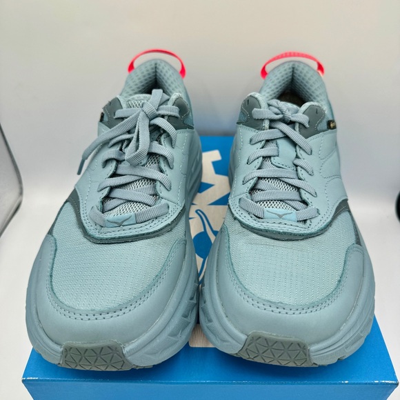 NWT Hoka Bondi L Leather GTX GoreTex U Unisex Stone Goblin Blue Cushioned Shoes - Picture 6 of 16